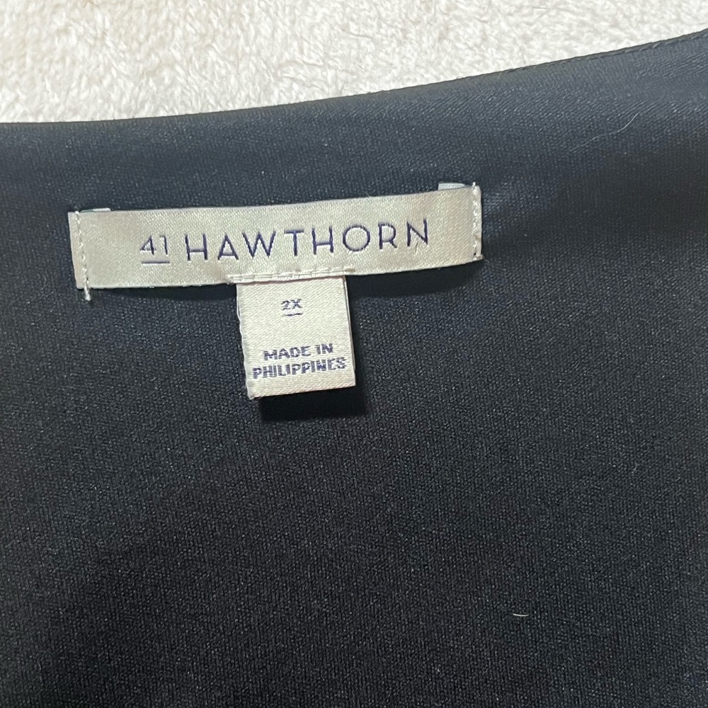 41 Hawthorn Women’s Black Sleeveless Faux Wrap Midi Dress SZ 2X - Picture 2 of 7